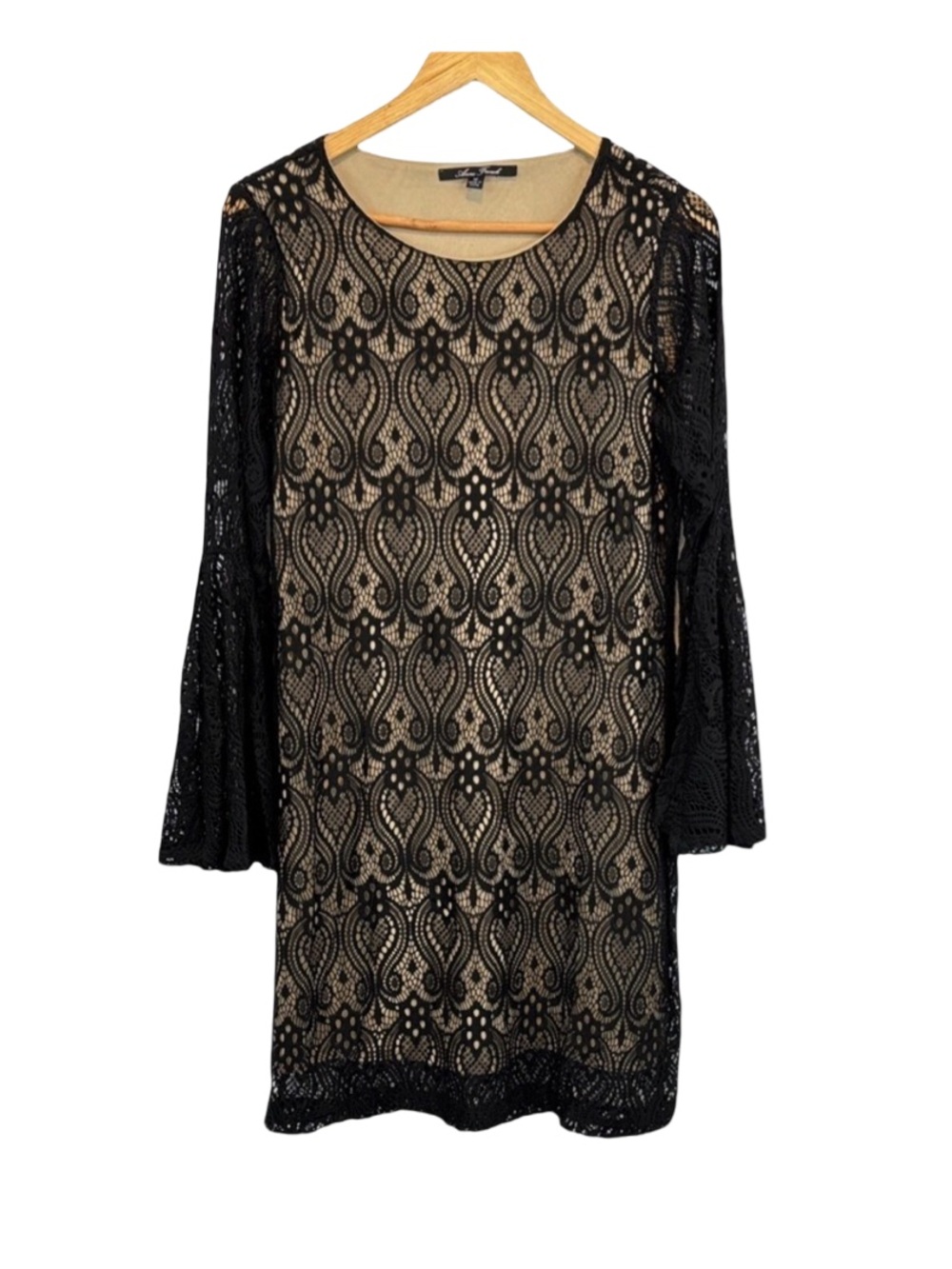 Anne French Chic Black Lace Long Sleeve Dress